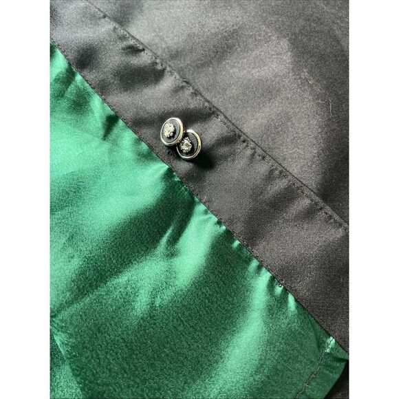 FINNEAS & CO Alivan's Majestic School Robe Mens M Black Green Hooded Cloak Lined - Picture 8 of 11